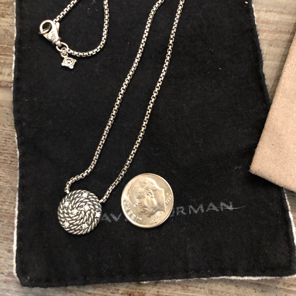 Sold David Yurman cable coil pendant w/diamonds - Picture 5 of 8